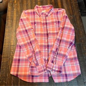 L.L. Bean Kids Plaid Shirt in Pink and Purple